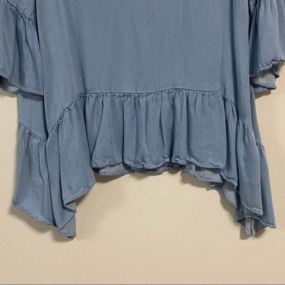 Karen Kane Shark Bite Hem Ruffle Sleeve Size XS - Picture 3 of 11